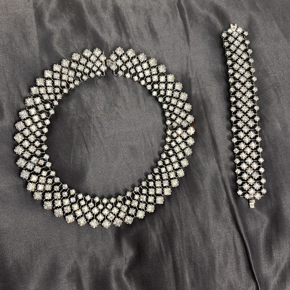 Carolina Herrera jewelry crystal choker with bracelet set